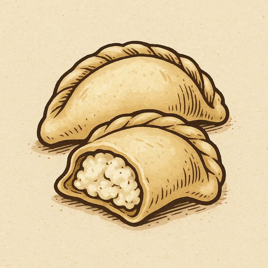 Hand-painted cheese dumplings